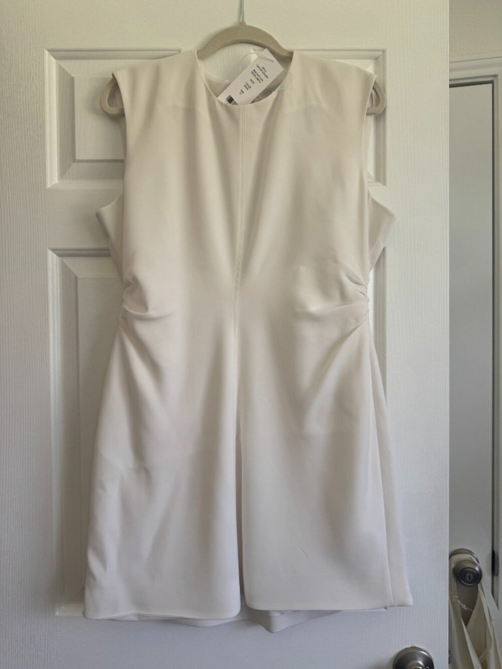 Veronica Beard Imara Crepe Mini Dress in Dove White Size 12 NWT